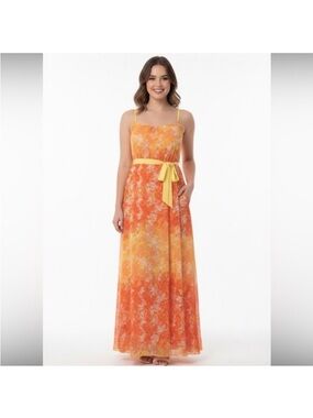 Umgee small orange & yellow maxi dress